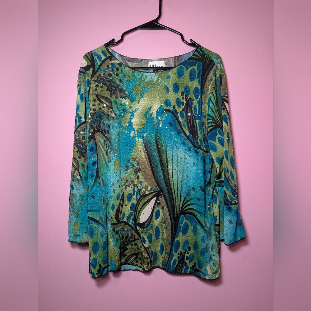 Vintage All Hours Abstract Sequin Top